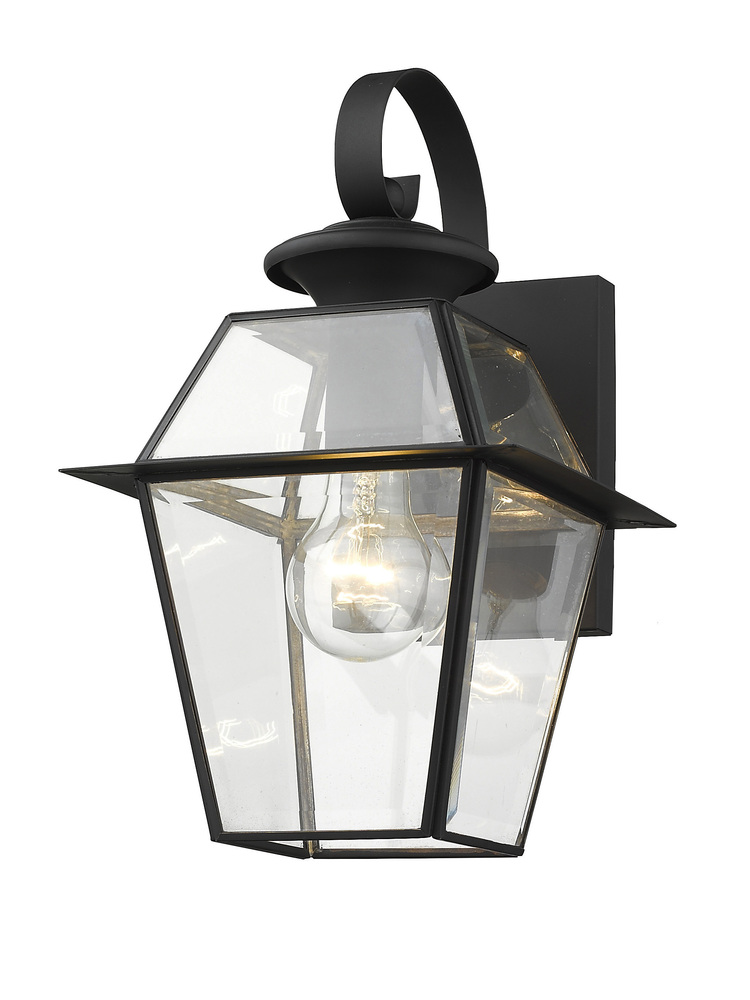 Livex Lighting 2384-04 Westover 3 Light Outdoor Black Finish Solid Brass Wall Lantern with Clear Beveled Glass Livex Lighting 2384-04 Westover 3 Light Outdoor Black Finish Solid Brass Wall Lantern with Clear Beveled Glass