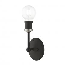 Livex Lighting 14429-04 - 1 Light Black with Brushed Nickel Accents ADA Vanity Sconce