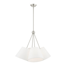 Livex Lighting 40564-91 - 4 Lt Brushed Nickel Shaded Chandelier