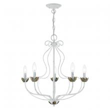 Livex Lighting 42905-60 - 5 Light Antique White Chandelier