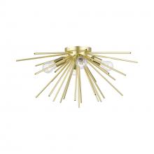 Livex Lighting 46170-33 - 4 Light Soft Gold with Polished Brass Accents Large Flush Mount