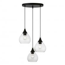 Livex Lighting 46503-04 - 3 Light Black with Brushed Nickel Accents Multi Pendant