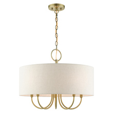 Livex Lighting 49805-01 - 5 Lt Antique Brass Pendant Chandelier