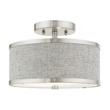 Livex Lighting 60421-91 - 2 Lt Brushed Nickel Semi Flush