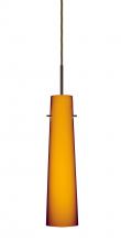 Besa Lighting 1BT-567480-BR-L - Besa Camino Pendant Bronze Amber Matte 1x40W Halogen, 15Ft. Cord