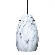 Besa Lighting 1JC-4126MG-LED-BK - Besa Pera 9 LED Pendant Marble Grigio Black 1x9W LED