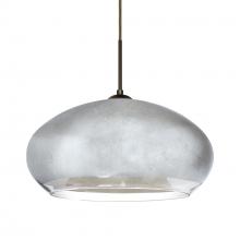 Besa Lighting 1JC-4345SF-LED-BR-L - Besa Brio 14 Pendant Bronze Silver Foil 1x9W LED, 15Ft. Cord