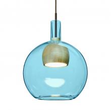 Besa Lighting 1JC-BENJIBLNA-LED-BR-L - Besa, Benji Cord Pendant, Blue/Natural, Bronze Finish, 1x9W LED, 15Ft. Cord
