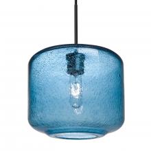 Besa Lighting 1JC-NILES10BL-EDIL-BK - Besa Niles 10 Pendant, Blue Bubble, Black Finish, 1x4W LED Filament