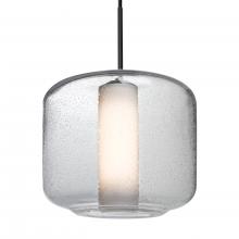 Besa Lighting 1JC-NILES10CO-LED-BK - Besa Niles 10 Pendant, Clear Bubble/Opal, Black Finish, 1x5W LED