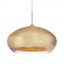 Besa Lighting 1JT-4345GF-LED-SN-L - Besa Brio 14 Pendant Satin Nickel Gold Foil 1x9W LED, 15Ft. Cord
