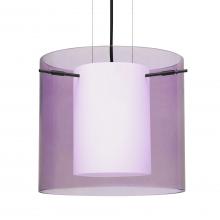Besa Lighting 1KG-A18407-LED-BK - Besa Pahu 12 LED Pendant Transparent Amethyst Black 1x11W LED