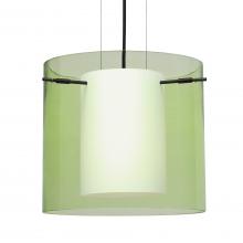 Besa Lighting 1KG-L18407-LED-BK - Besa Pahu 12 LED Pendant Transparent Olive Black 1x11W LED