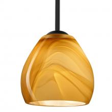 Besa Lighting 1TT-4122HN-LED-BK - Besa Bolla LED Pendant Honey Black 1x9W LED