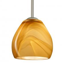 Besa Lighting 1TT-4122HN-SN-L - Besa Bolla Pendant Satin Nickel Honey 1x50W Candelabra, 15Ft. Stem