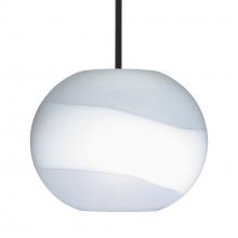 Besa Lighting 1TT-477699-LED-BK - Besa Luna LED Pendant Opal Frost Black 1x9W LED