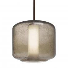 Besa Lighting 1TT-NILES10SO-BR-L - Besa Niles 10 Pendant, Smoke Bubble/Opal, Bronze Finish, 1x60W Medium Base T10, 15Ft.