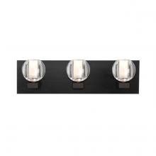 Besa Lighting 3WF-BOCACL-LED-BK - Besa, Boca Vanity, Clear, Black Finish, 3x3W LED