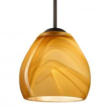 Besa Lighting B-4122HN-BR-L - Besa Bolla Pendant For Multiport Canopy Bronze Honey 1x50W Candelabra, 15Ft. Cord