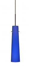 Besa Lighting B-5674CM-LED-BR-L - Besa Camino Pendant For Multiport Canopy Bronze Cobalt Blue Matte 1x5W LED, 15Ft. Cor