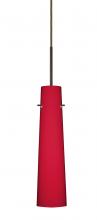 Besa Lighting B-5674RM-BR-L - Besa Camino Pendant For Multiport Canopy Bronze Ruby Matte 1x40W Halogen, 15Ft. Cord