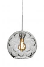 Besa Lighting J-BOMYCL-EDIL-SN-L - Besa Bombay Pendant For Multiport Canopy, Clear, Satin Nickel Finish, 1x8W LED Filame