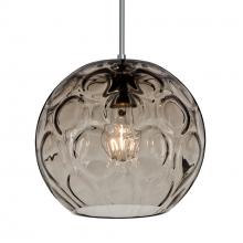 Besa Lighting J-BOMYSM-SN-L - Besa Bombay Pendant For Multiport Canopy, Smoke, Satin Nickel Finish, 1x60W Medium Ba