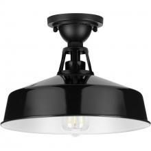 Progress P550070-031 - Cedar Springs Collection Black One-Light Semi-Flush Mount