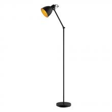 Eglo 203448A - Priddy 2 - Floor Lamp Black with gold interior shade 60W