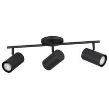 Eglo 205133A - 3 LT Fixed Track Light w/ Black Finish & Black Adjustable Cylinder Shades