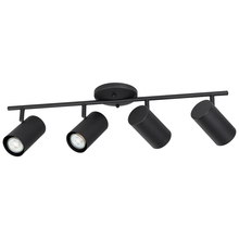 Eglo 205134A - 4 LT Fixed Track Light w/ Black Finish & Black Adjustable Cylinder Shades