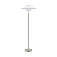 Eglo 98389A - 1 LT Floor Lamp With Satin Nickel Finish and White Shade 1-60W