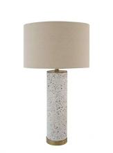 Craftmade 86248 - 1 Light Metal/Concrete Base Table Lamp in White Terrazo/Antique Brass