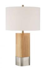 Craftmade 86246 - 1 Light Wood/Metal Base Table Lamp w/ USB in Natural Wood/Brushed Polished Nickel