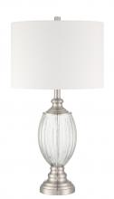 Craftmade 86264 - 1 Light Glass/Metal Base Table lamp in Fluted Clear Glass/Brushed Polished Nickel