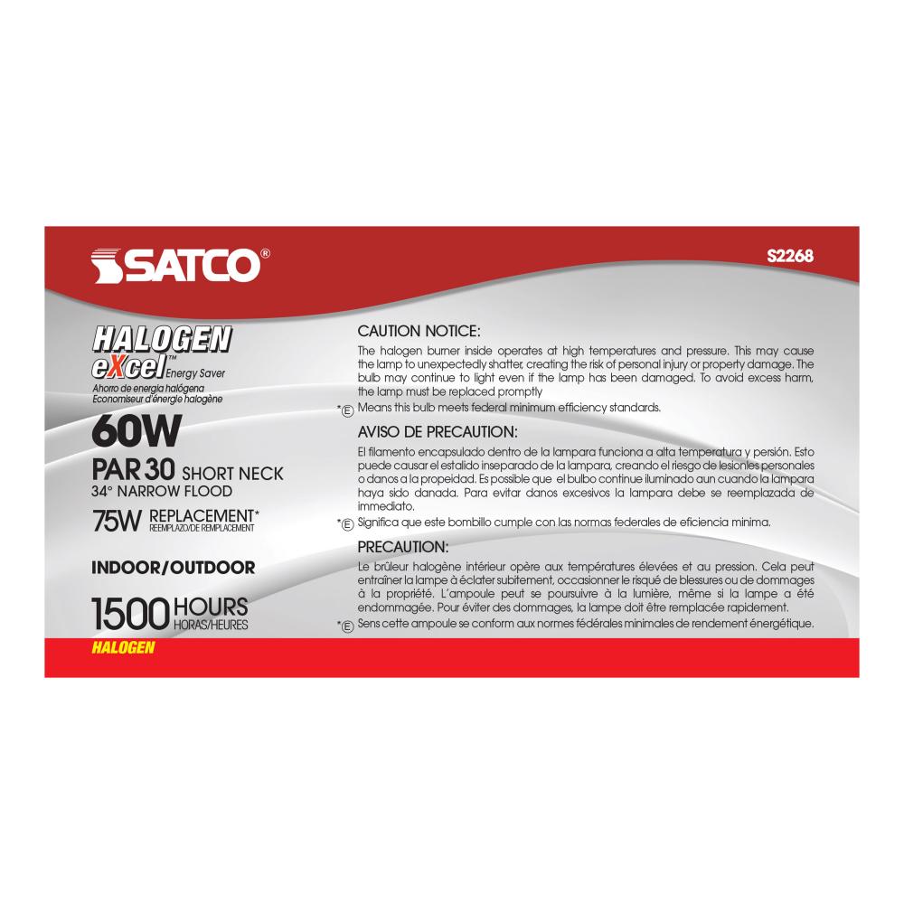 Satco halogen excel 60w 120v 1090 lumens new arrivals