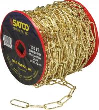 Satco Products 79/205 - 11 Gauge Chain; Spanish Type Brass Finish; 50 Yards (150 Feet) To Reel; 1 Reel To Master; 15lbs Max