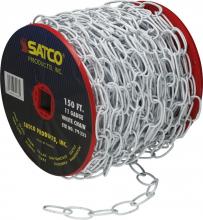 Satco Products 79/233 - 11 Gauge Chain; White Finish; 50 Yards (150 Feet) to Reel / 1 Reel to Master; 15lbs Max