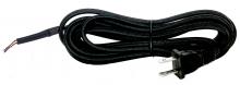 Satco Products 80/2290 - 10 Foot Rayon Cord Set; Black Finish; 18/2 SPT-2 105C With Molded Polarized Plug; 150 Carton; Tinned