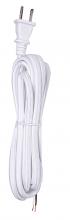 Satco Products 80/2291 - 10 Foot Rayon Cord Set; White Finish; 18/2 SPT-2 105C With Molded Polarized Plug; 150 Carton; Tinned