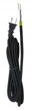 Satco Products 80/2466 - 12 Foot Rayon Cord Set; Black Finish; 18/2 SPT-2 105C With Molded Polarized Plug; 50 Carton; Tinned