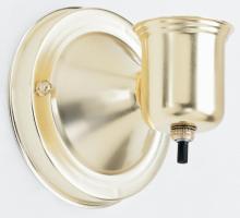 Satco Products 90/120 - 1-5/8" Wired Wall Bracket With Bottom Turn Knob Switch; Brass Finish; Includes Hardware; 60W Max