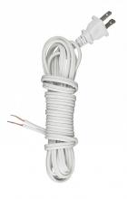 Satco Products 90/1413 - 12 Foot 18/2 SPT-2 105C Cord Set; White Finish; 72" Hank; 150 Carton; Molded Polarized Plug;