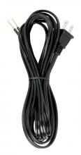Satco Products 90/1415 - 12 Foot 18/2 SPT-2 105C Cord Set; Black Finish; 72" Hank; 150 Carton; Molded Polarized Plug;