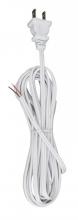 Satco Products 90/2033 - 12 Foot 18/2 SPT-1 105C Cord Set; White Finish; 72" Hank; 150 Carton; Molded Polarized Plug;
