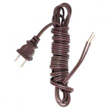 Satco Products 90/2035 - 12 Foot 18/2 SPT-1 105C Cord Set; Brown Finish; 72" Hank; 150 Carton; Molded Polarized Plug;