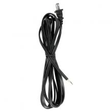 Satco Products 90/2185 - 10 Foot 18/2 SPT-2 105C Cord Set; Black Finish; 36" Hank; 150 Carton; Molded Polarized Plug;