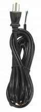 Satco Products 90/2210 - 12 Foot 18/3 SVT 105C Heavy Duty Cord Set; Black Finish; 50 Carton; 3 Prong Molded Plug; Stripped