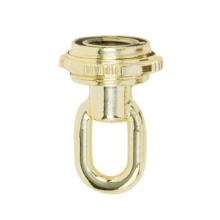 Satco Products 90/2342 - 1/8 IP Screw Collar Loop With Ring; 1/8 IP; 25lbs Max; Brass Plated Finish