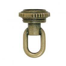 Satco Products 90/2344 - 1/8 IP Screw Collar Loop With Ring; 1/8 IP; 25lbs Max; Antique Brass Finish